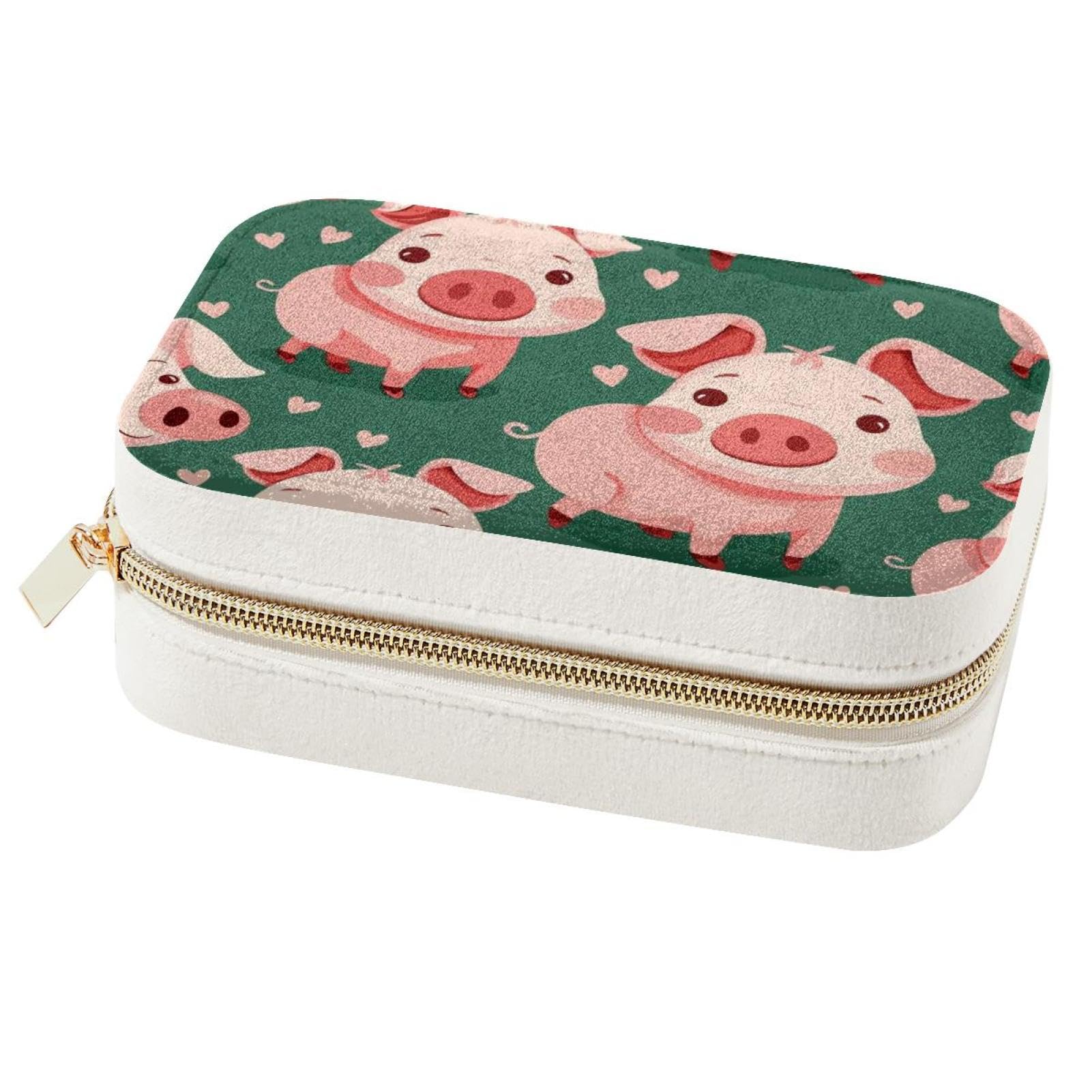 Boîte à bijoux voyage cochon rose pour sécuriser vos bagues