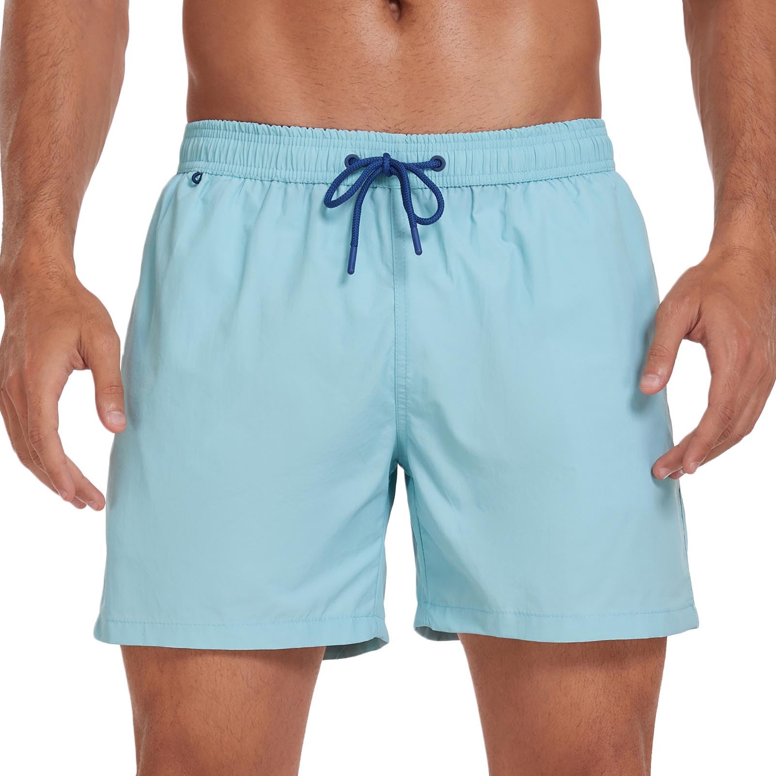 Cambkatl Men's Quick Dry Loose Swim Trunks Casual Summer Elastic Waist Swimsuit Athletic Beach Shorts with Storage Bag