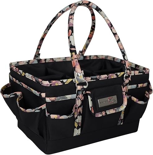 Everything Mary Tienda y bolsa de lujo, negro y floral, organizador para arte, manualidades, costura y álbumes de recortes, organizadores de