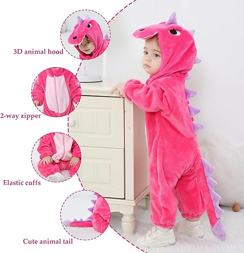 Miniatura 93 de TONWHAR Baby Boy's Girl's Animal Bodysuit Infant And Toddler's Romper Jumpsuit Halloween Costume Partywear Mono marrón