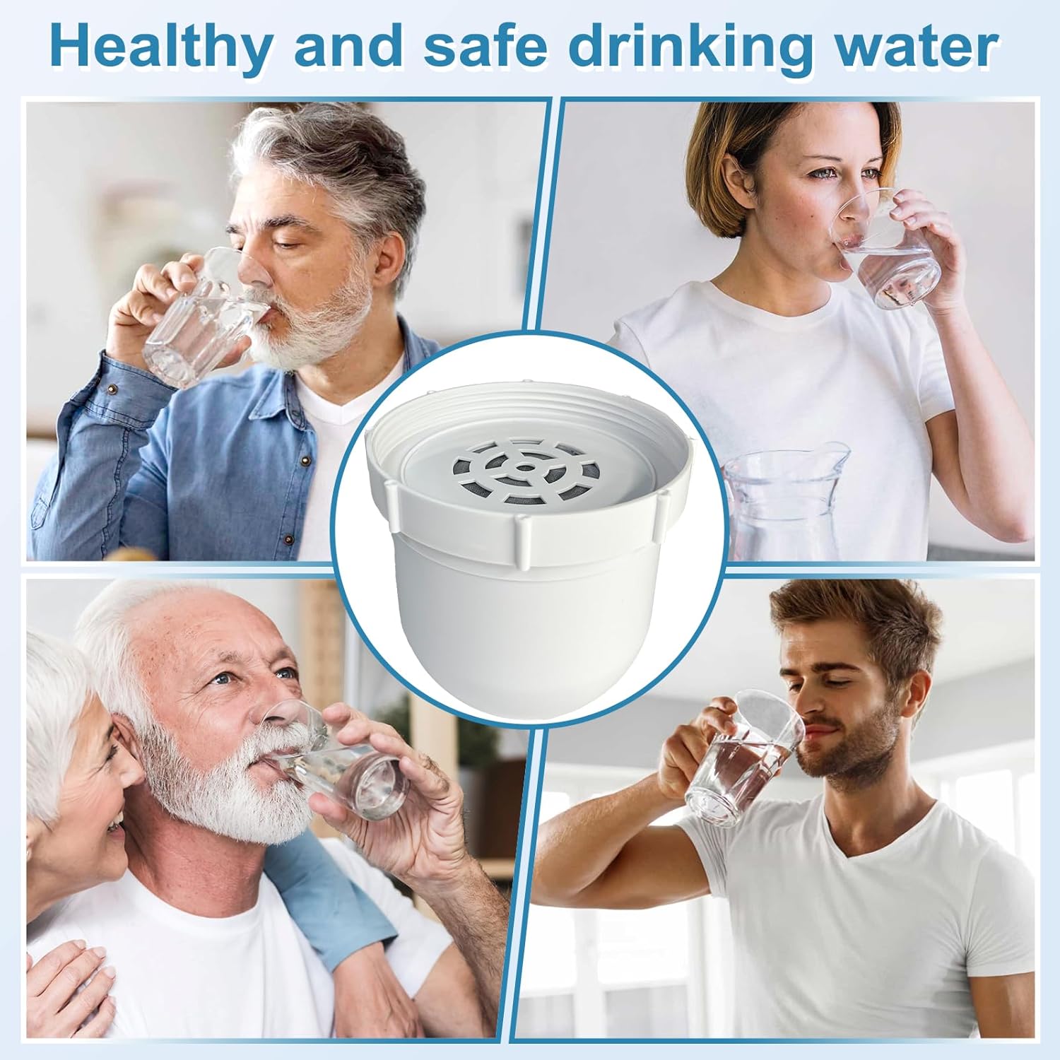 2-pack Water filtered Replacement Filter Compatible with Clearly filtered Water Pitcher 100-gallon service life 2 coconut shell activated carbon filters + 1 pre-rinse bag