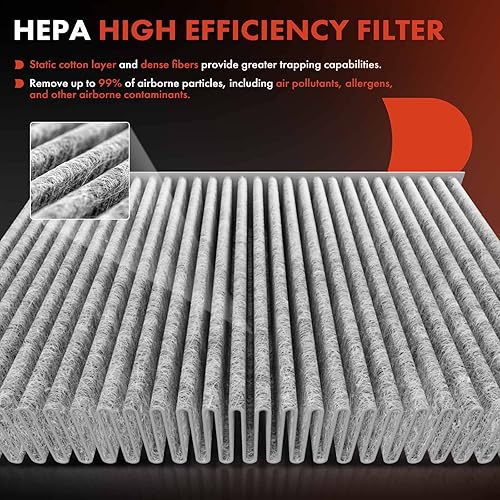 Miniatura 4 de A-Premium Filtro de aire de cabina con carbón activado compatible con modelos Jeep, Dodge y Fiat - Compass 2017-2022, Renegade 2015-2023, Hornet