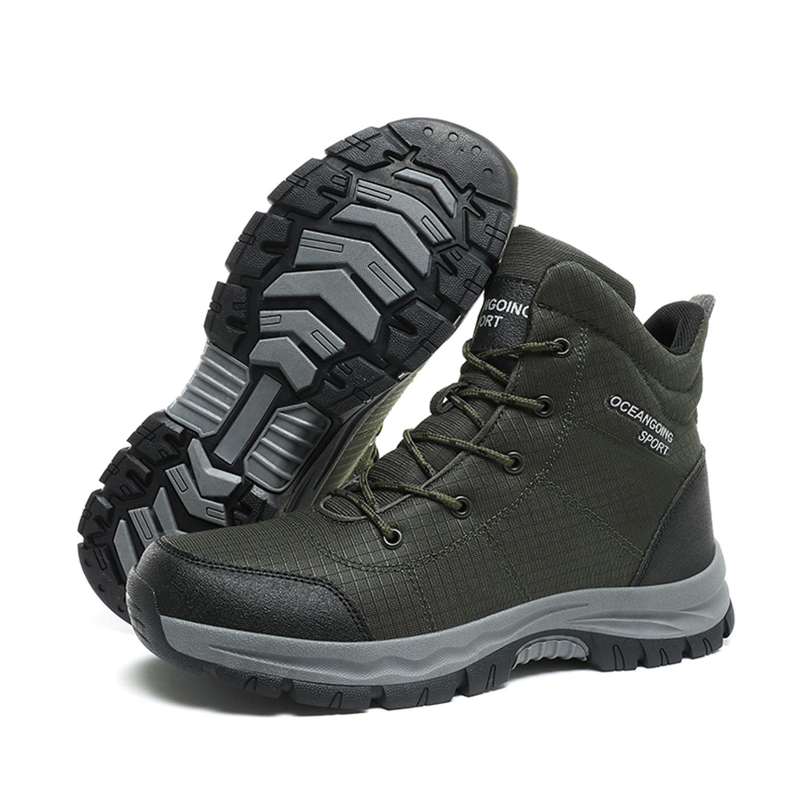 Generisch Herren Outdoor Sportschuhe mit Rutschfester Sohle Schnürboots für Bergsteigen Wandern
