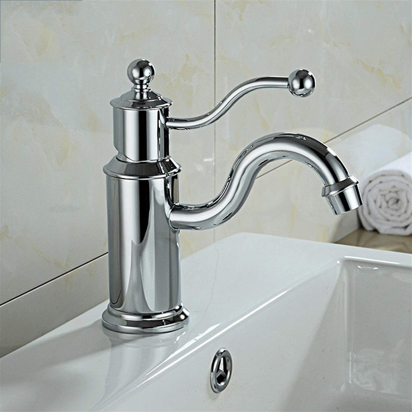 Robinet à une poignée chrome pour stopper le gaspillage d'eau