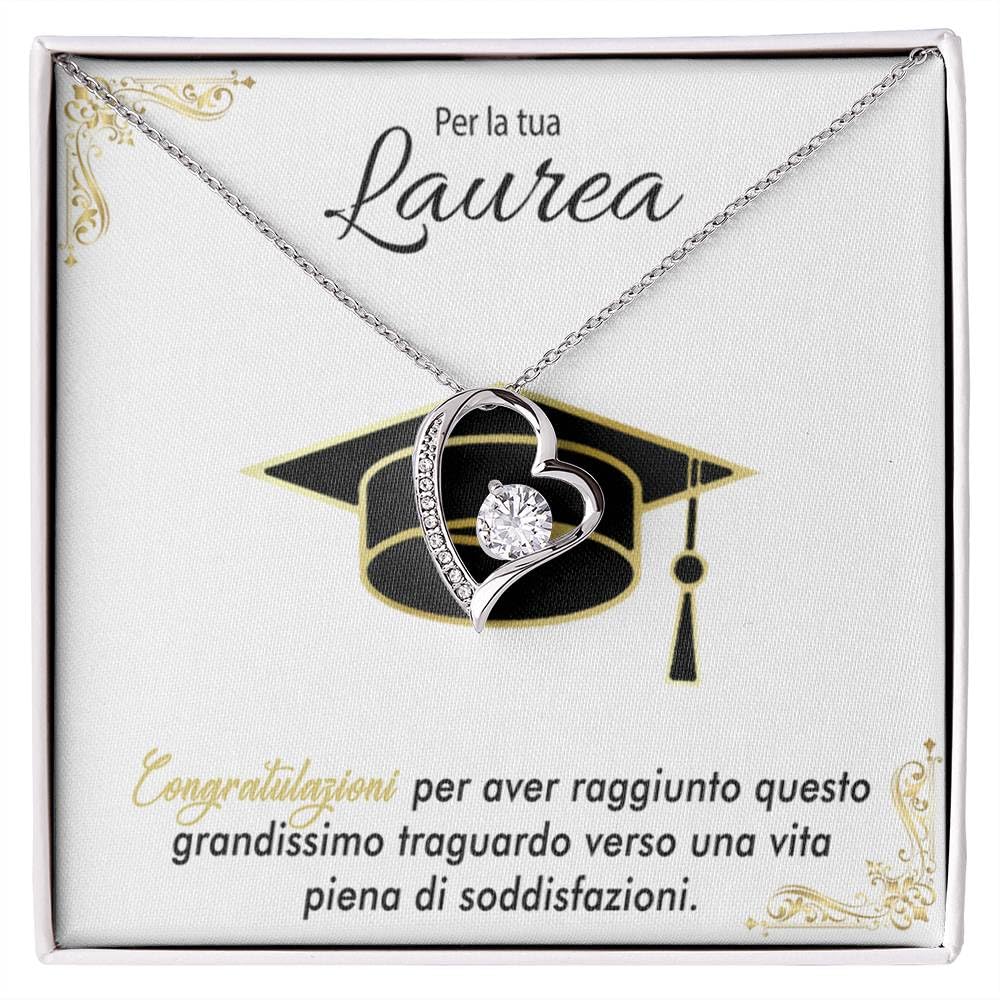 Bramart Collana Donna Compleanno Laurea Finitura in Oro, Argento Idee Regali per lei Festa Evento speciale - Cofanetto con DEDICA incluso