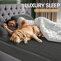 Vista 5 de Utopia Bedding – Protector impermeable de colchón de tamaño individual (gris), funda de colchón de tela suave premium 3D Air, se ajusta a colchones