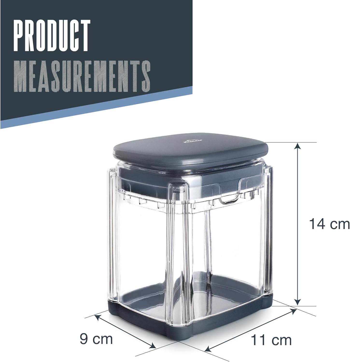 Lacor - 60540 - Manual saw cutter, PS and stainless steel, with 3 interchangeable blades (10 x 10 mm, 6 x 6 mm and 8 wedges), even, durable and BPA-free cut