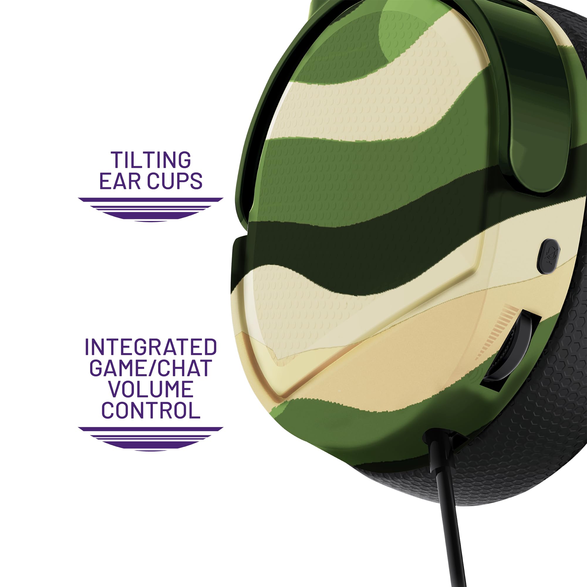 STEALTH PANTHER Wave - Cuffie da Gaming over-ear verde foresta, compatibili con PS4/PS5, XBOX, Switch, PC con microfono flessibile, jack da 3,5 mm, cavo da 1,5 m, leggere, comode e resistenti