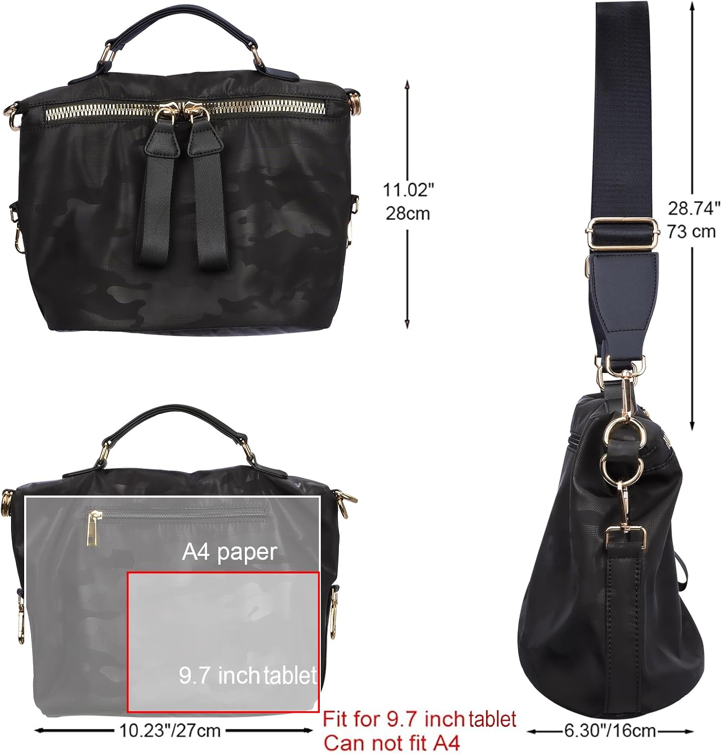 Nylon Crossbody Handbag for Women Anti-theft Purse Shopping Tote Bag Lightweight Shoulder Bag - Image 2