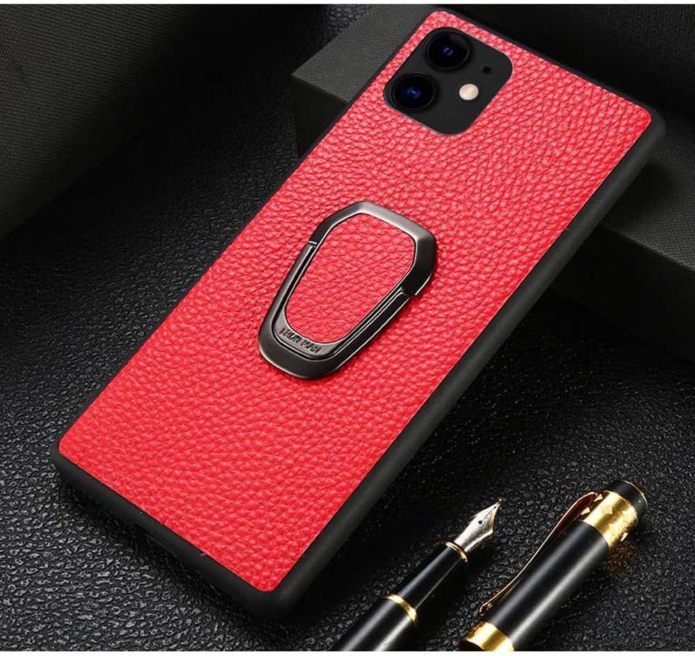 Stand Leather Phone Case, for iPhone 12 Mini (2020) 5.4 Inch Chauffeur Phone Back Cover with Magnetic Finger Stand (Color : Preto)