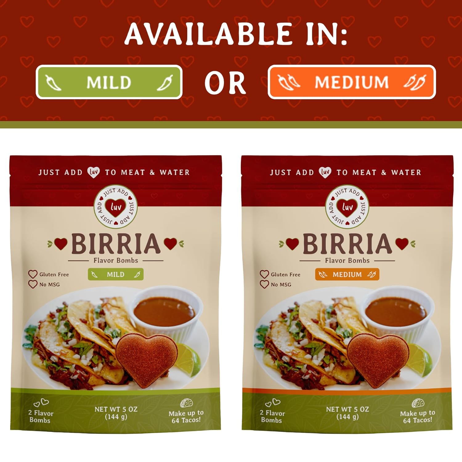 Just Add Luv Authentic Birria Spice Bomb Seasoning - Mexican Spice Mix with Chiles Herbs Spices - Perfect for Tacos Nachos Quesadillas Enchiladas Burritos - No MSG, Easy to Use (2 Bags)