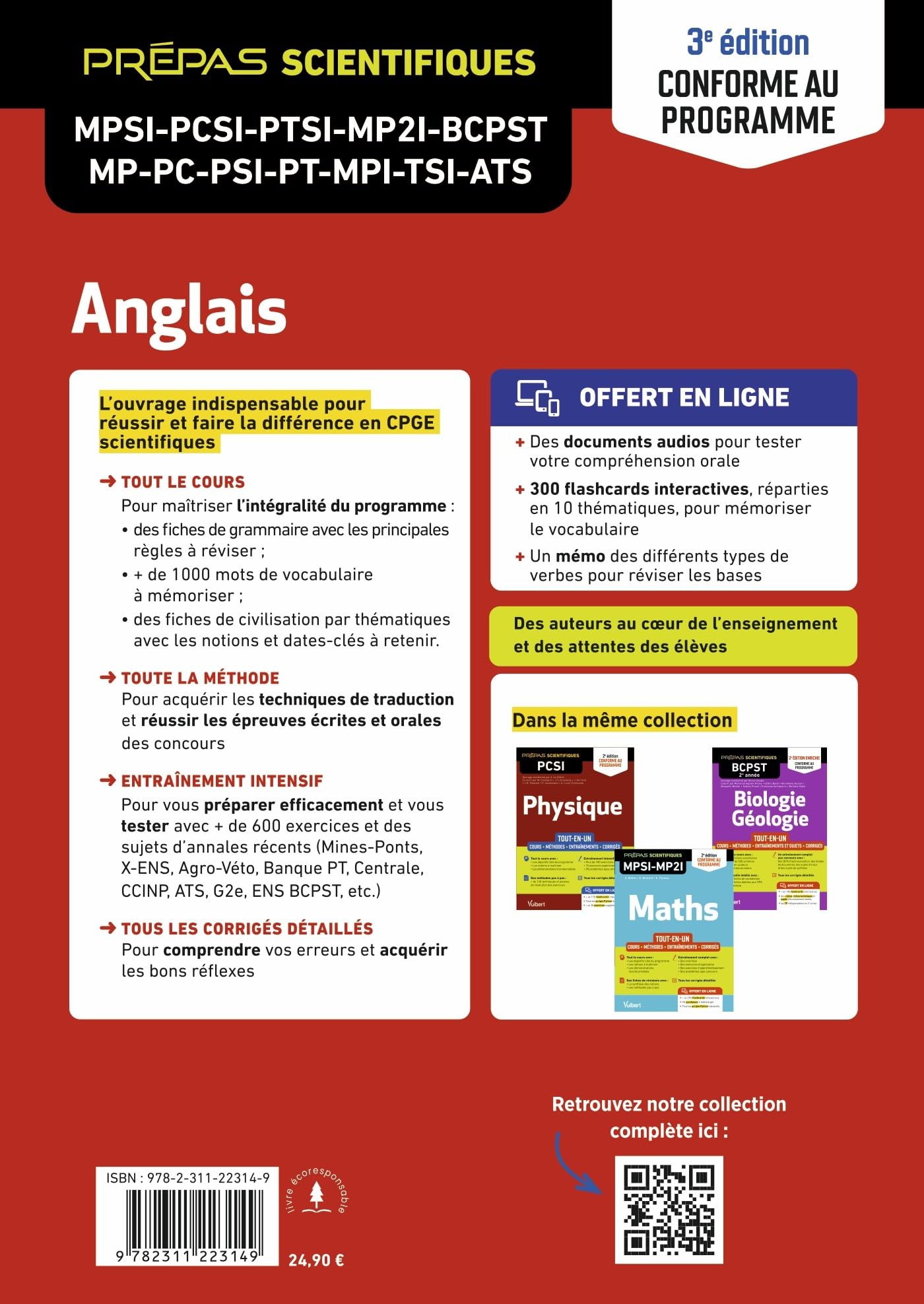 Anglais MPSI - PCSI - PTSI - MP2I - BCPST - MP - PC - PSI - PT - MPI - TSI - ATS - Tout-en-un: Cours - Méthodes détaillées - Vocabulaire - Exercices et sujets de concours corrigés