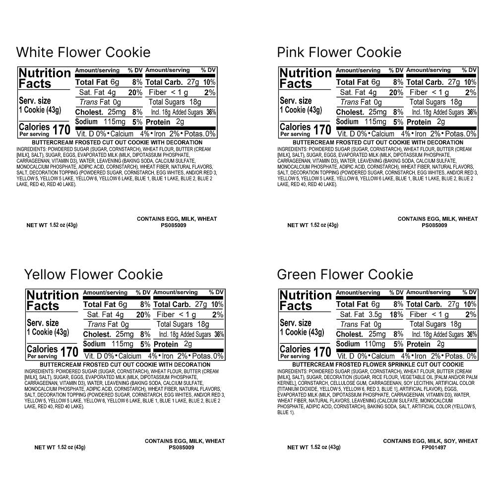 Cheryl's Cookies® Cookie Gift Baskets, Spring Cookie Gift Box w/ 12 Buttercream-Frosted Flower Shaped Sugar Cookies, Individually Wrapped, Gourmet, Handmade, Perfect for Any Occasion, Family & Friends