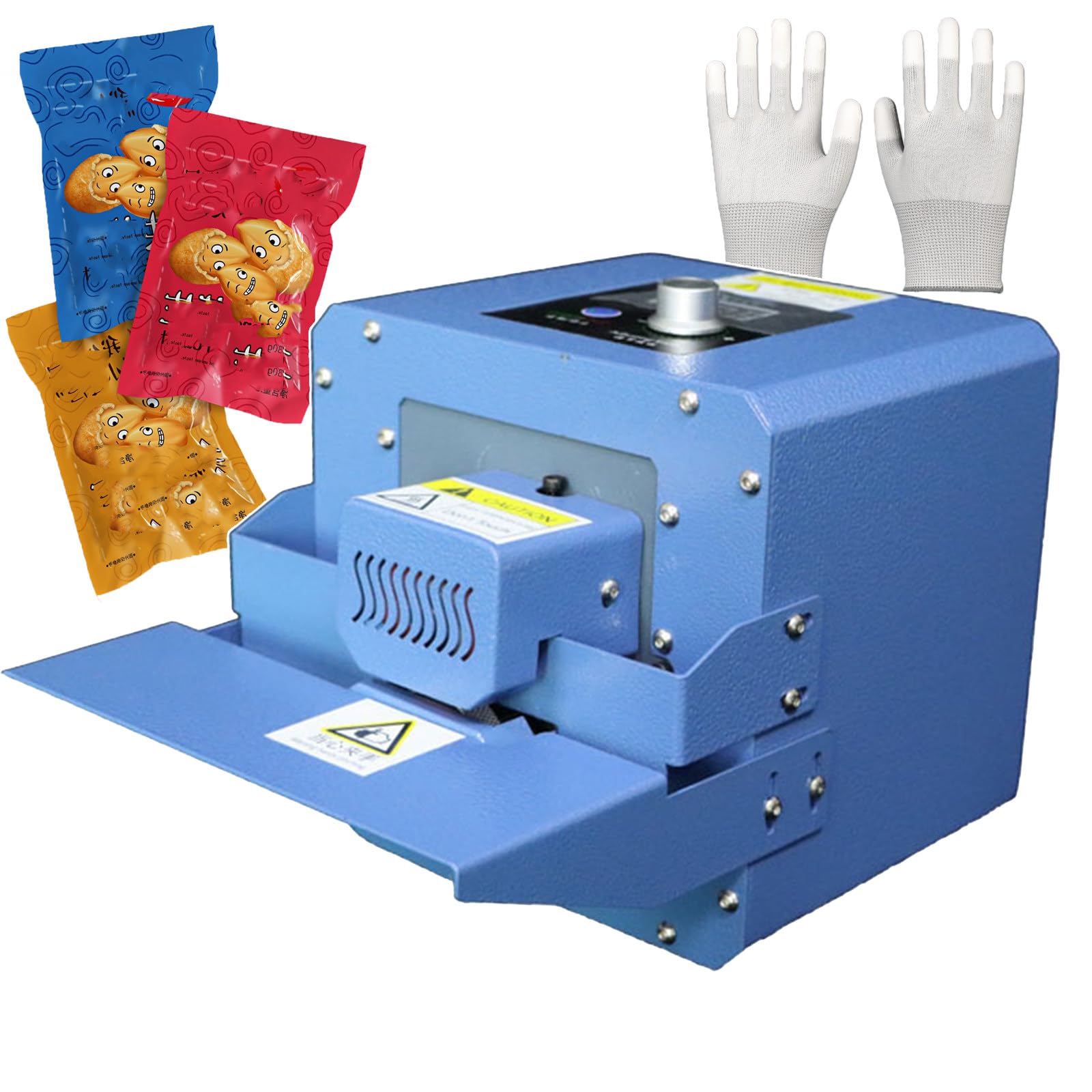 IUokLU Auto Continuous Sealing Machine 300W Food Heat Sealer Machine,Automatic Plastic Bag Heat Sealing Machine 5M/Min,Auto Food Packaging Machine