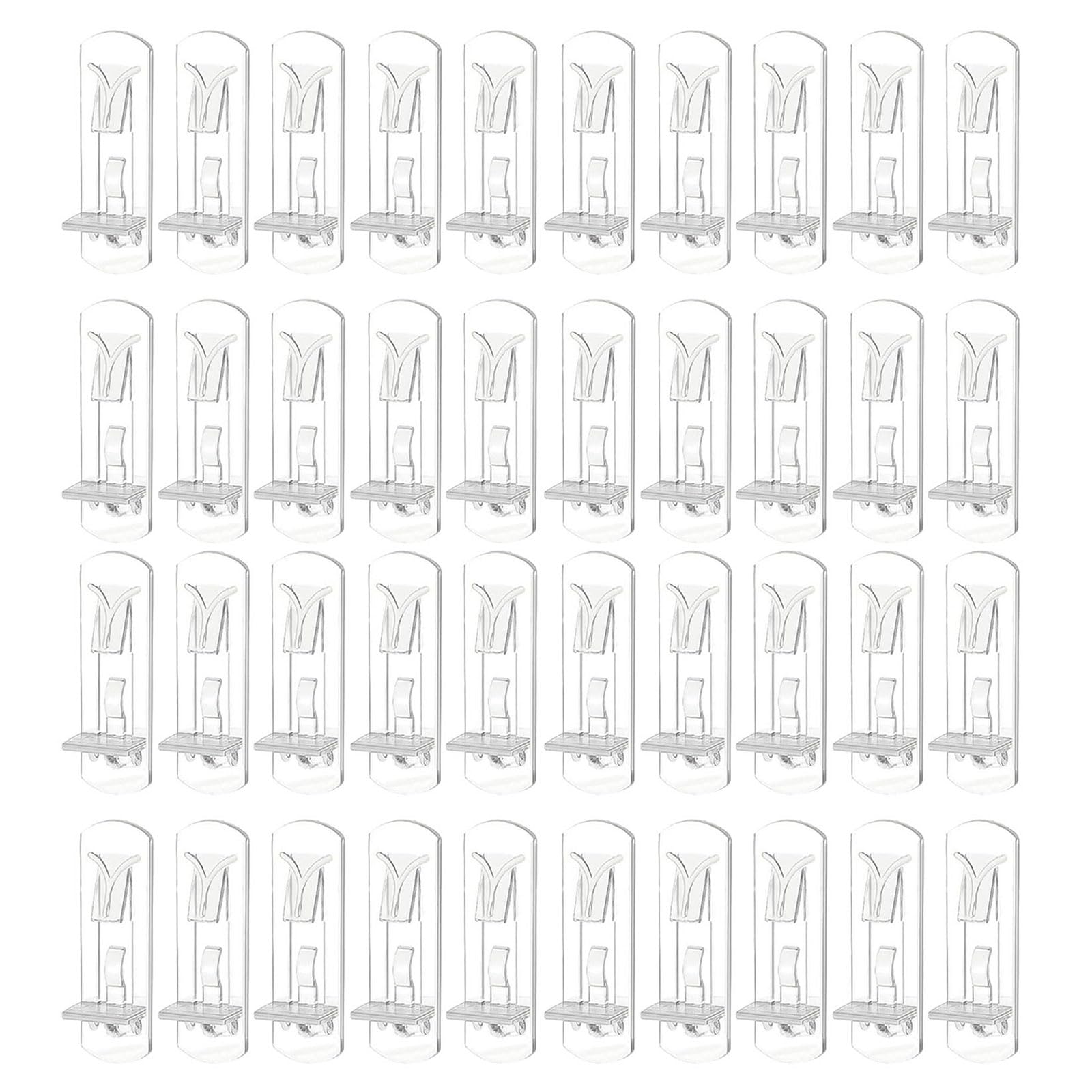 Msioytog Multicolor Locking Shelf Clip 40Pieces Clear Cabinet Shelf Pegs For Kitchen Cabinets Bookcases Sturdy Locking Brackets