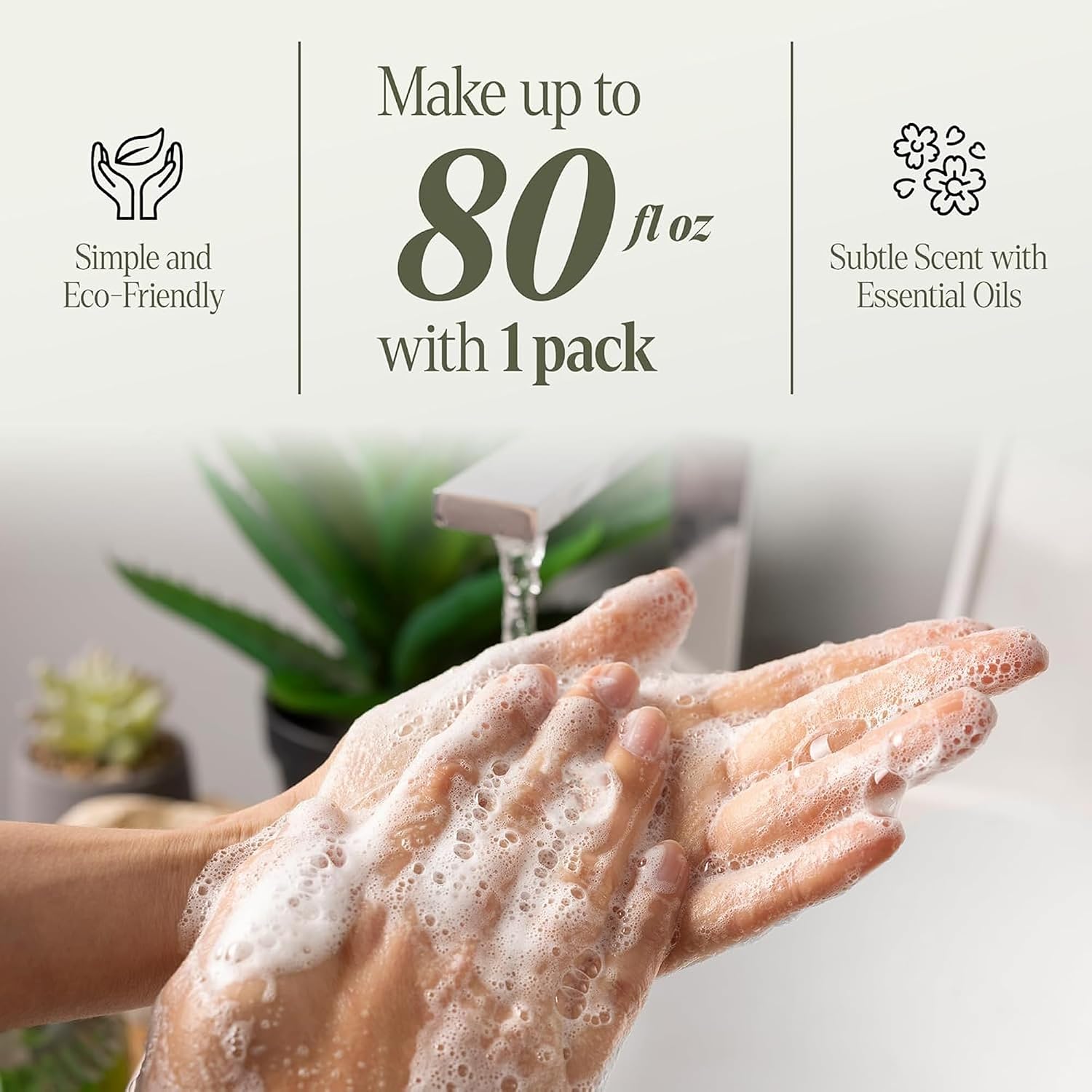 Tidy Kitchen Glass Foaming Soap Dispenser (250ml) with 10 Coconut Refill Tablets - Refillable Clear Bottle with Locking Pump, Gentle Moisturizing for Kitchen & Bathroom, Starter Kit