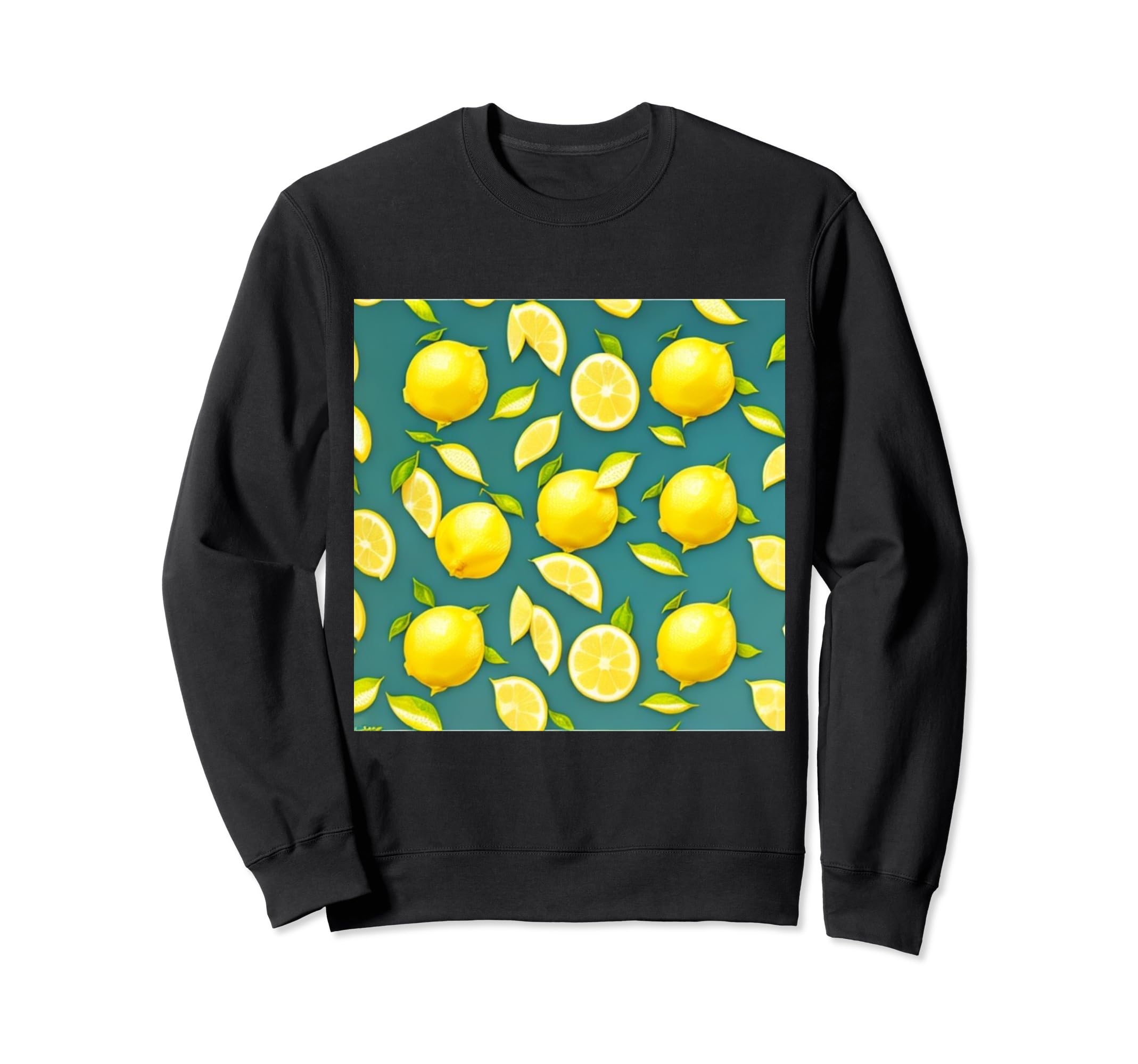 Lemons Pattern Textile Sweatshirt