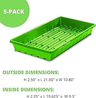 Vista 7 de Bandejas de inicio de semillas 1020, bandeja para plantas, bandejas de cultivo de microverdes, bandejas de semillas de plástico, bandeja