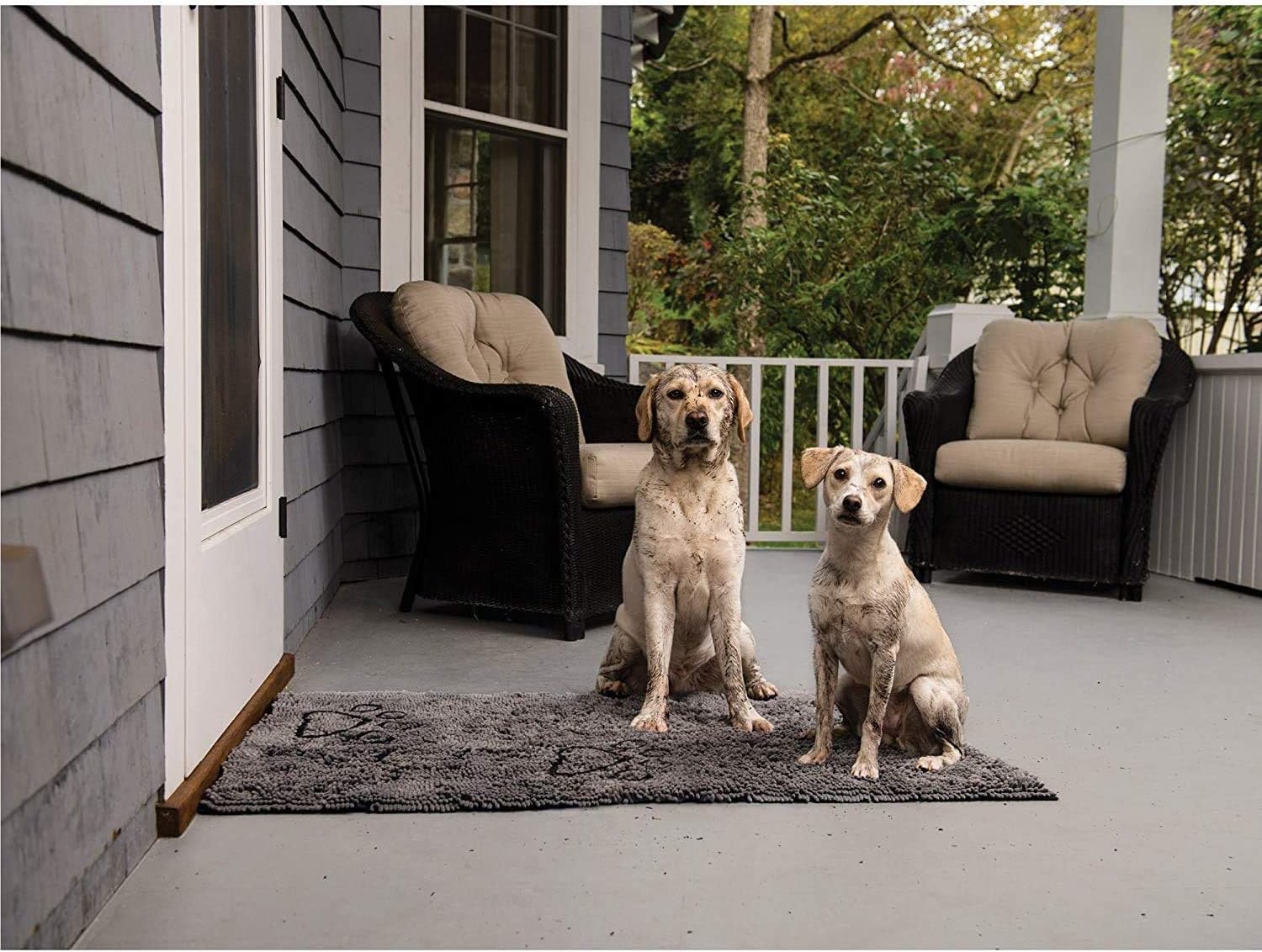 Gеt Sресіаl Prісе Dog Gone Smart Dirty Dog Doormat Cute Paw Print Ultra Water Absorbent Fast Drying Microfiber Small, Medium, Large and Runner Heavy Non-Skid/Slip Backing Machine Wash, Rain Snow Muddy Wet Shoes & Paws