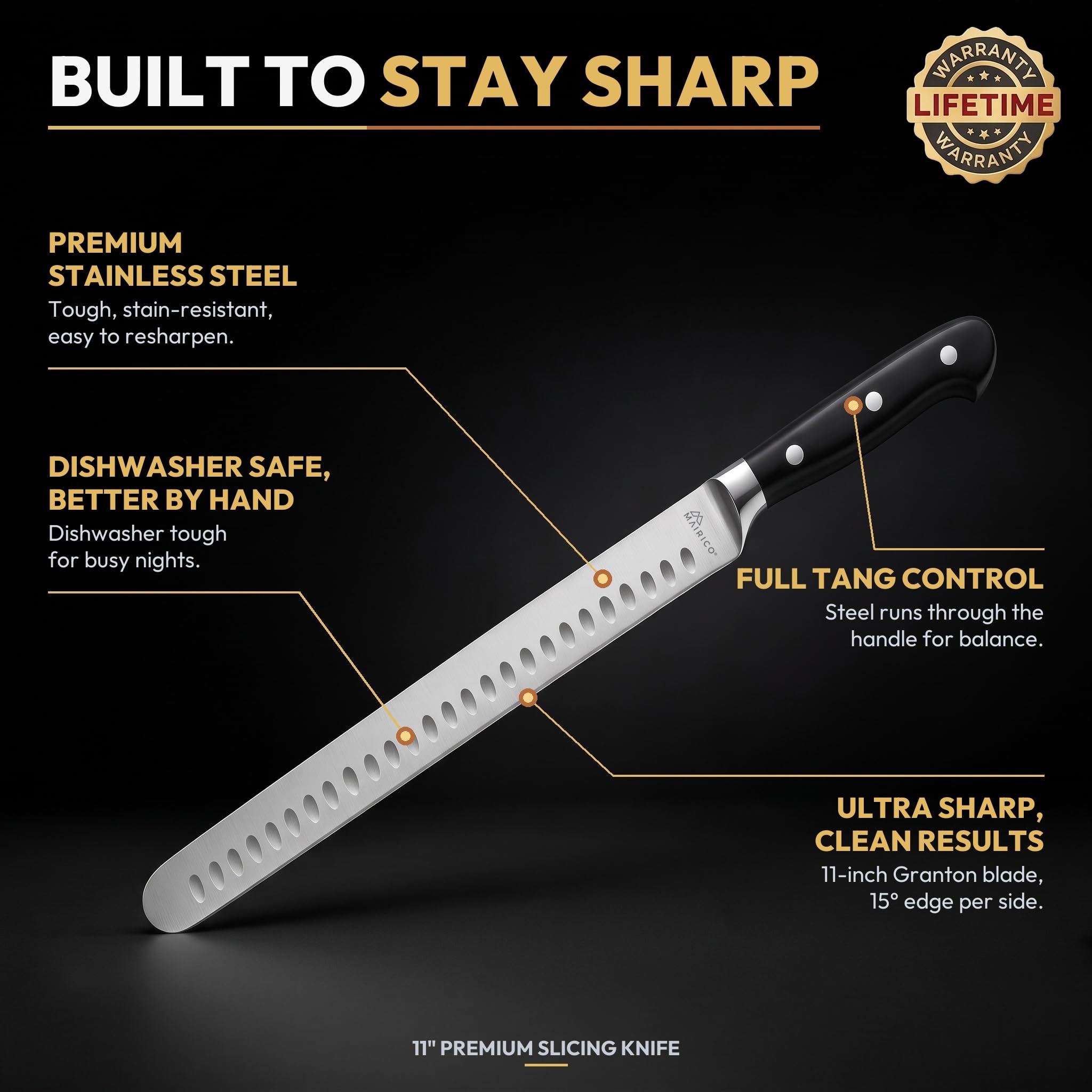 11-Inch Ultra Sharp Brisket Slicing and Carving Knife for Meat — Amazon image 2