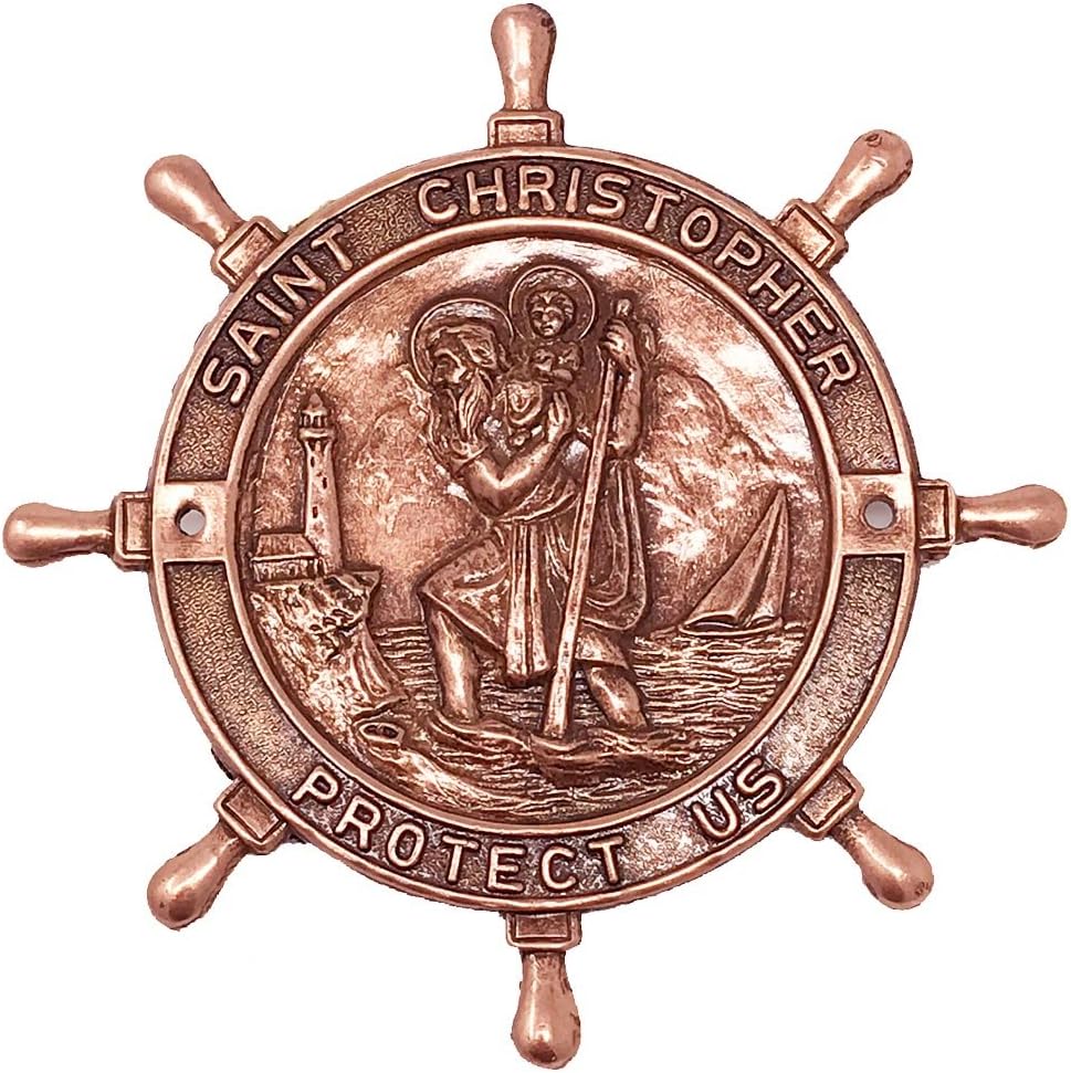 FA Dumont Saint Christopher Protect Us Boat Plaque. Made in The USA