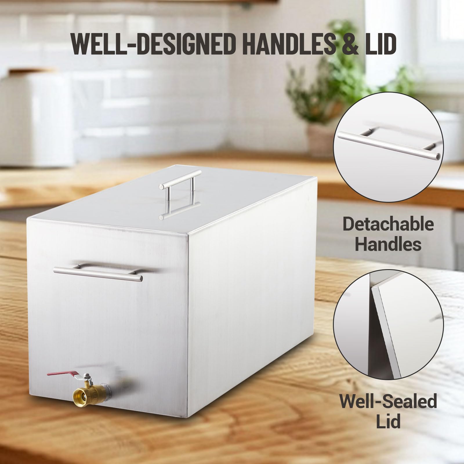 GarveeHome Einkochautomat 15L 304 Edelstahl Flachem Boden & 2 Stapelbaren Einlegerosten, Multifunktional Als Einmachtopf, Dampfgarer Vorratsbehälter Für Einmachgläser Lebensmittelaufbewahrung