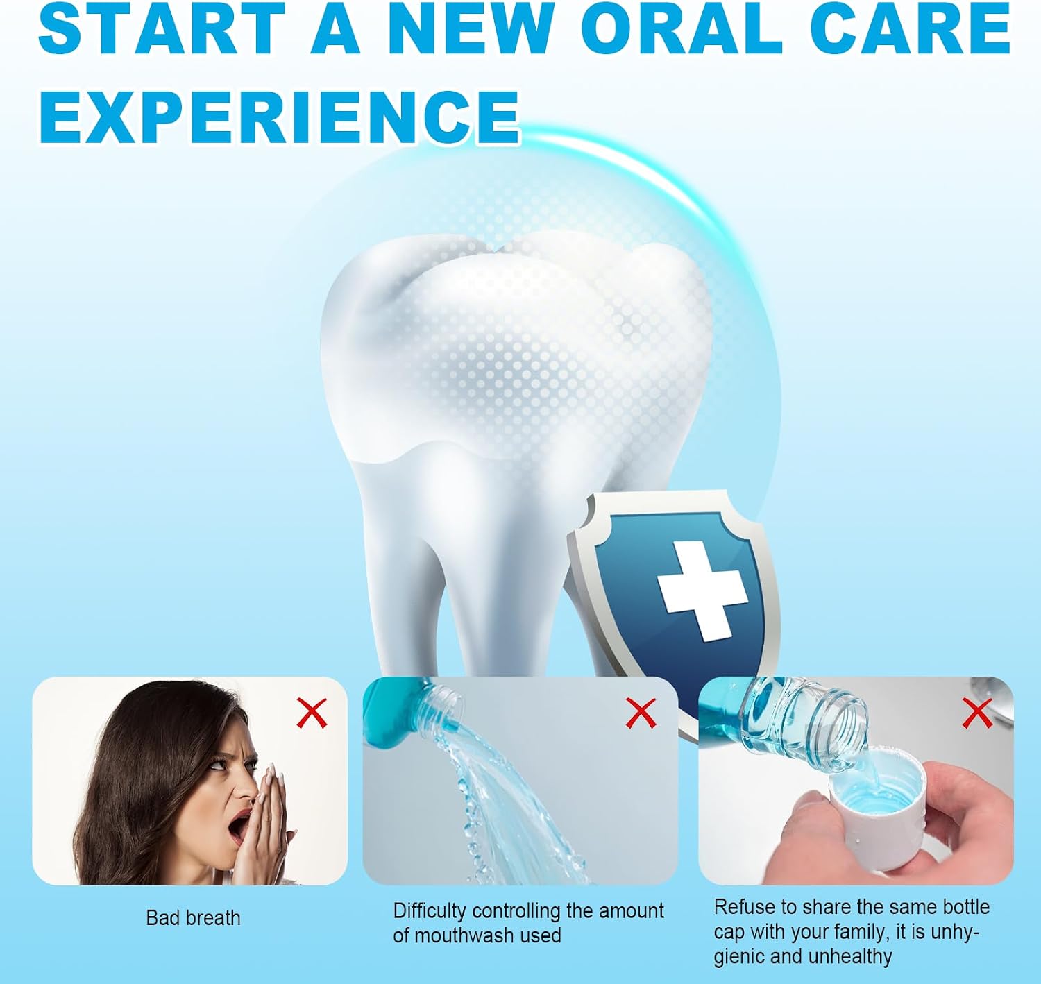 600 mL Automatic Mouthwash Dispenser for Bathroom, Intelligent Magnetic Induction Accurately Dispenses Liquid, Which is Hygienic & Convenient, Protect Dental Health for The Whole Family (White)