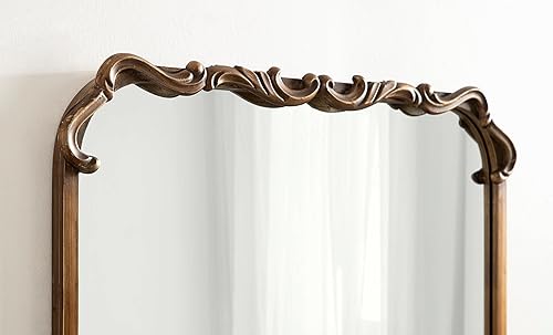 Miniatura 5 de Kate and Laurel Brazelton - Espejo de pared rectangular redondo con acabado dorado variado 20 x 27 pulgadas color dorado