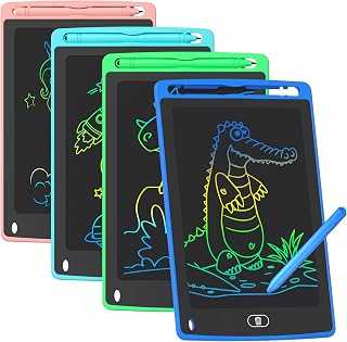 TQU 4-Pack 8.5 Inch Colorful LCD Writing Tablets for Kids 3-8 - Mess-Free Doodle Boards, Educational Drawing Toys & Gifts