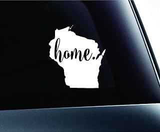 #3 Home Wisconsin State Madison Symbol Sticker Decal Car Truck Window Computer Laptop (White)
