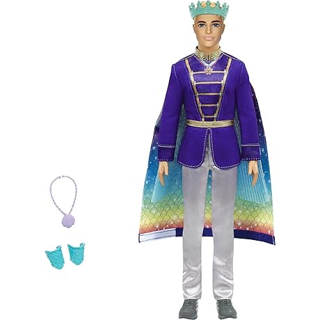 Barbie Dreamtopia 2-in-1 Ken Doll (Blonde): Prince to Merman Transformation