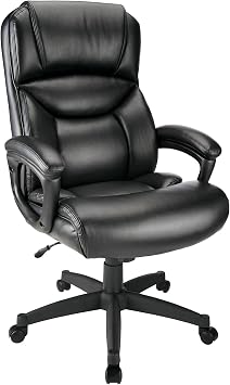 Realspace Fennington Bonded Leather High-Back Chair, Black