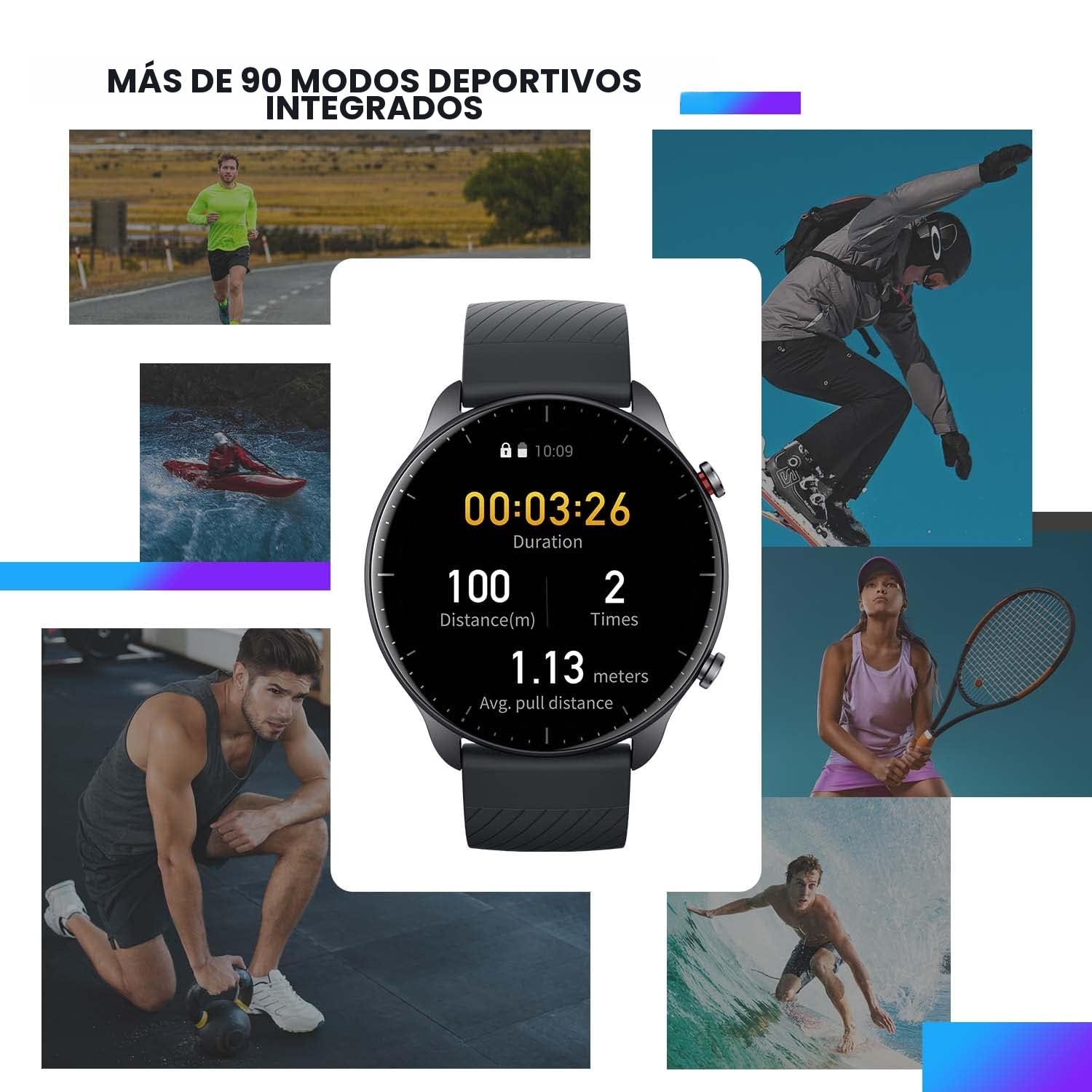 [2022 New versión] Amazfit GTR 2 Smartwatch con Llamada Bluetooth 90 + Modos Deportivos Rastreador de Actividad Frecuencia Cardíaca Monitor SpO2 Almacenamiento de Música 3 GB Alexa Incorporado