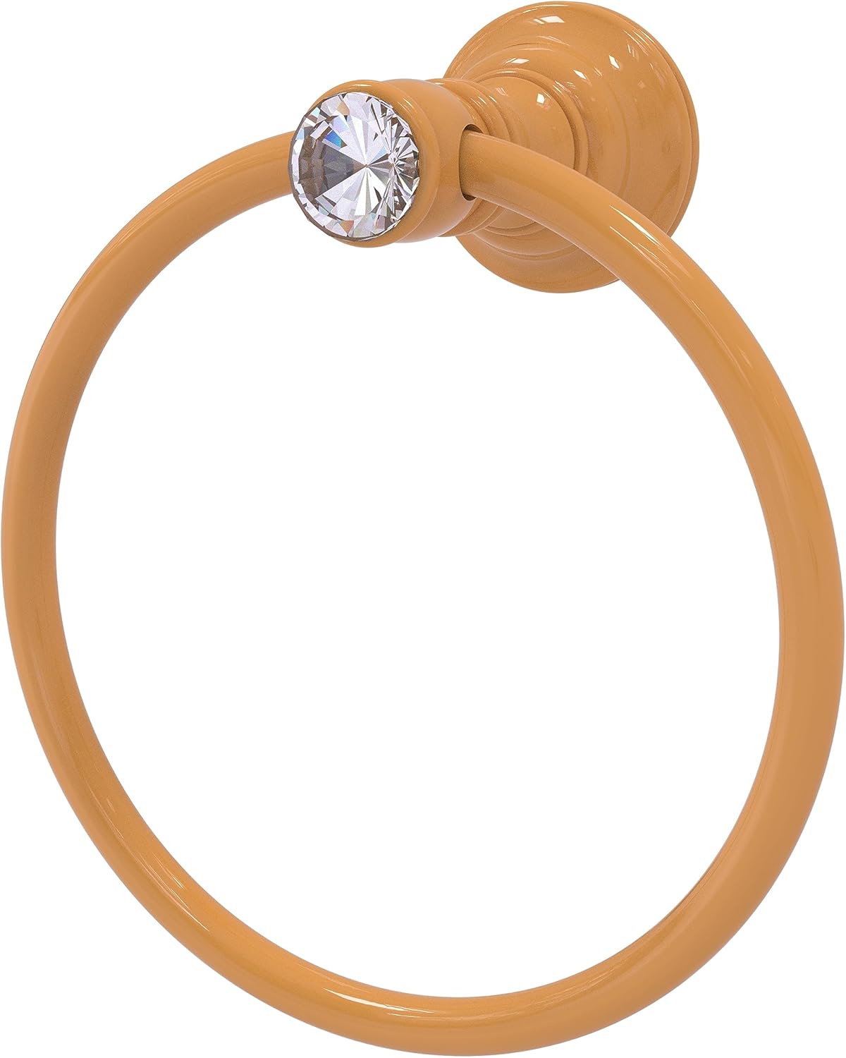 Allied Brass CC-16 Carolina Crystal Collection Towel Ring, Polished Brass