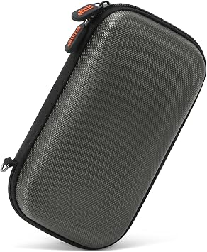 Dustproof Carrying Case Electronic Accessories Cable Organizer - Portable Small Travel Charger Case Power Bank Phone Pouch - Double Zippers Wallet Hard EVA Storage Carry Bag - Silver Grey