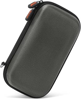 GLCON Dustproof Carrying Case Electronic Accessories Cable Organizer - Portable Small Travel Charger Case Power Bank Phone Pouch - Double Zippers Wallet Hard EVA Storage Carry Bag - Silver Grey