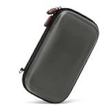 GLCON Dustproof Carrying Case Electronic Accessories Cable Organizer - Portable Small Travel Charger Case Power Bank Phone Pouch - Double Zippers Wallet Hard EVA Storage Carry Bag - Silver Grey