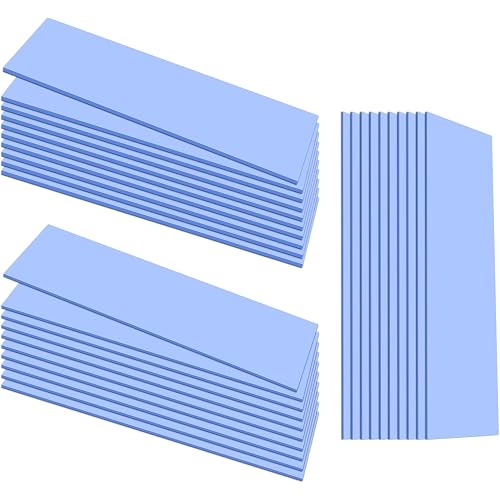 UCEC 30PCS Silicone Thermal Pads GPU, Reusable CPU Thermal Pad GPU Thermal Pads SSD Thermal Pad, Conductive Heatsink 0.5/1.5/ 1mm Thermal Pad for Chip LED IC Heat Conduction, Blue