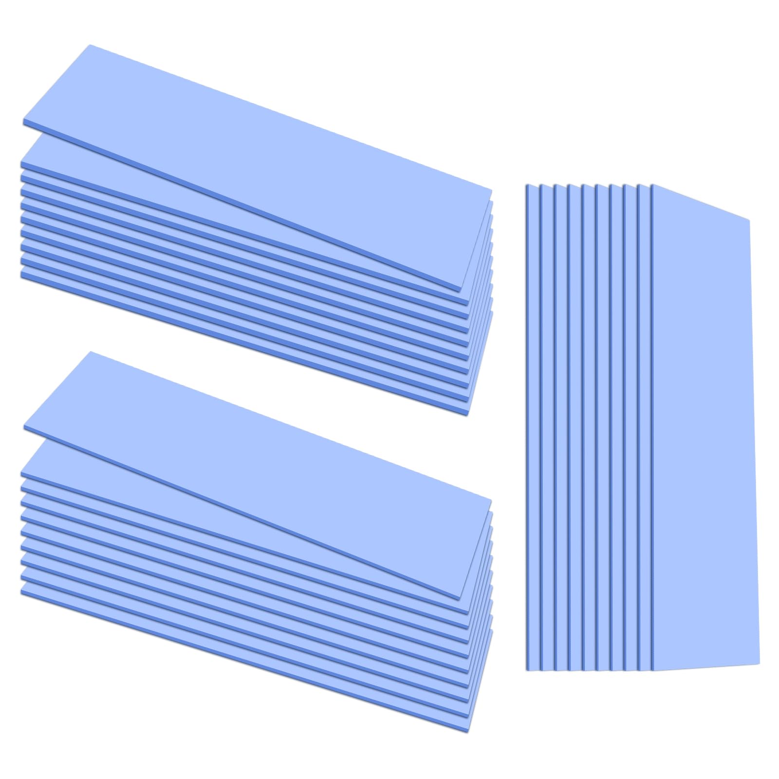 UCEC 30PCS Silicone Thermal Pads GPU, Reusable CPU Thermal Pad GPU Thermal Pads SSD Thermal Pad, Conductive Heatsink 0.5/1.5/ 1mm Thermal Pad for Chip LED IC Heat Conduction, Blue