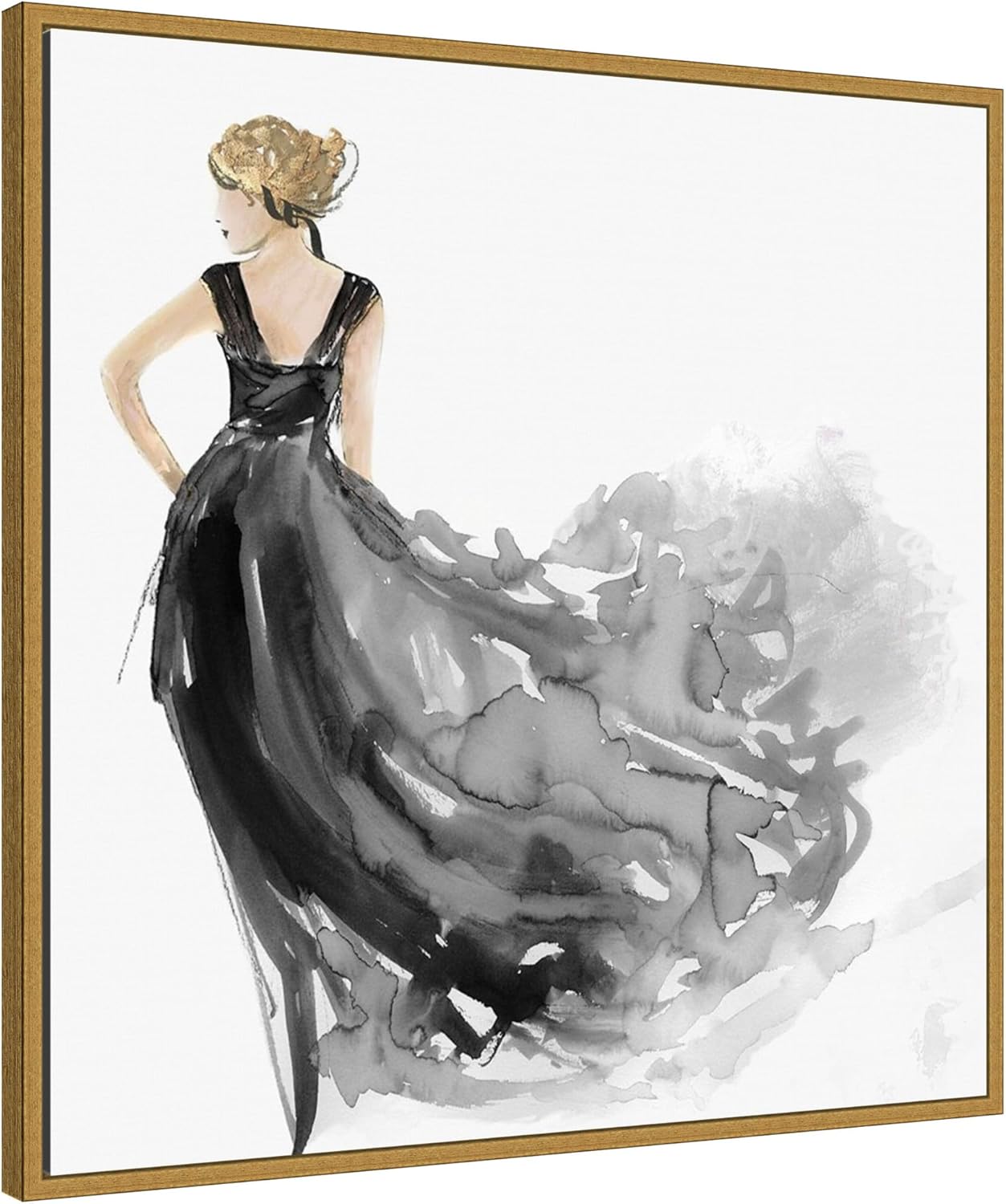 Amanti Art Framed Canvas Wall Art 30x30 Woman in Black Dress I by Aimee Wilson, Framed Wall Art Canvas, People Artwork, Modern Decor, Large Poster Painting for Living Room, Bedroom, Bathroom, Kitchen