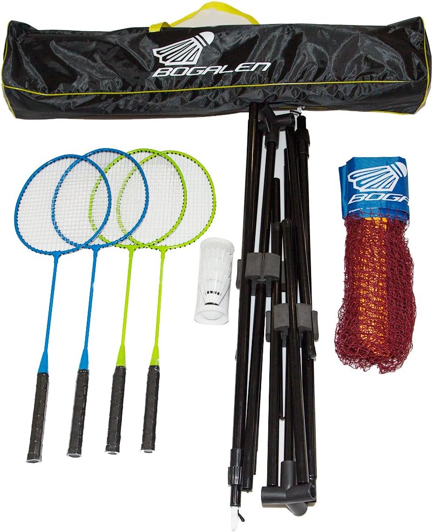 Bogalen Height Adjustable Badminton, Tennis or Volleyball Portable Net Stand for Family Outdoor Games