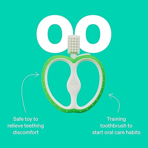 Vista 6 de LoveNoobs™ Easy Grip - Cepillo de dientes para dentición para bebés de 4 a 12 meses, diseño seguro, cerdas suaves para encías sensibles, sin BPA