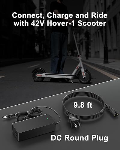 Miniatura 4 de Cargador eléctrico Hover-1 de 42 V 2A para scooter Hover-1 36V Highlander Dynamo Gambit Helios Alpha Jive Journey Formula Escape Pioneer y Rally