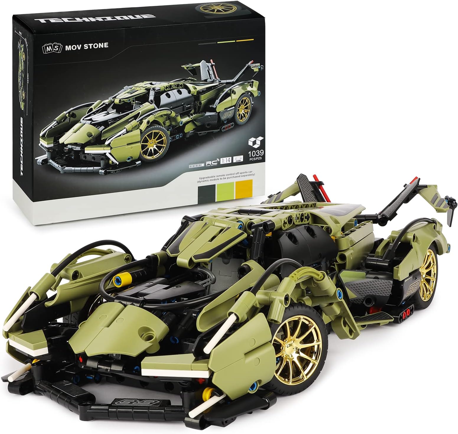 Super Sports Car Building Kit Toys For Boys Girls Age 8-12, Compatible With Lego Technic Cars 1:14 Scale Moc Construction Toys For Adults Challenging(1039 Pieces)