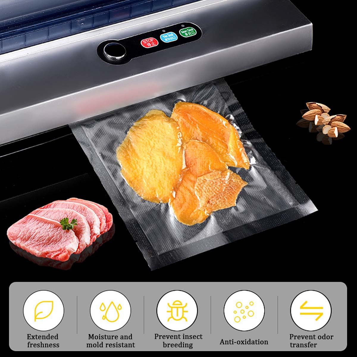 Conservazione Biancheria Sacchetti Sottovuoto SKERITO 8 Pezzi 100x80 Cm | Con Pompa A Mano | Per Vestiti E Coperte Pompa Manuale Inclusa - Foto 6