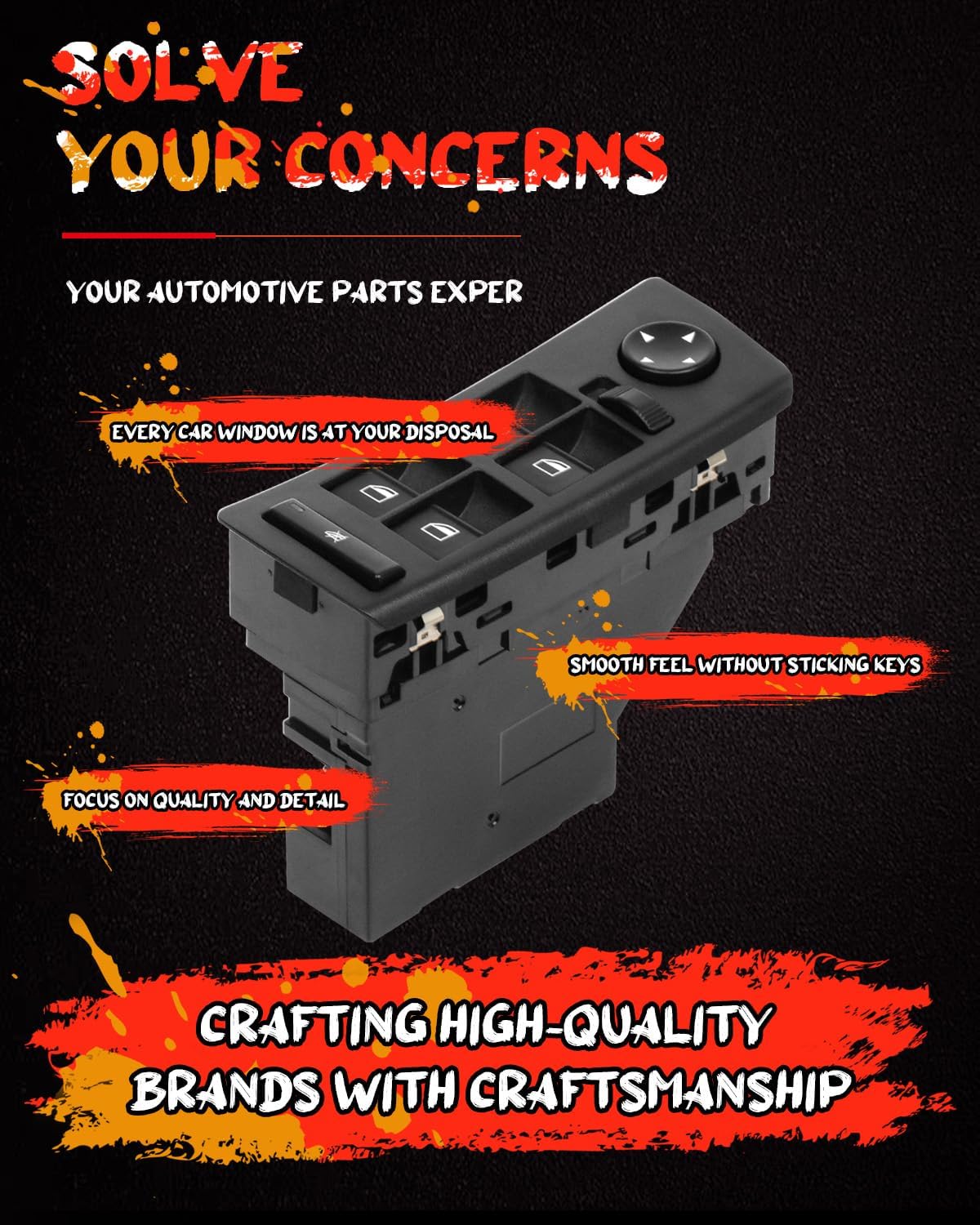 cciyu Power Window Switch Replacement Door Switch Master Power Window Switch Parts Fits for 2001-2006 for BMW X5 3.0i Sport Utility 4-Door 61316907499 61316916599