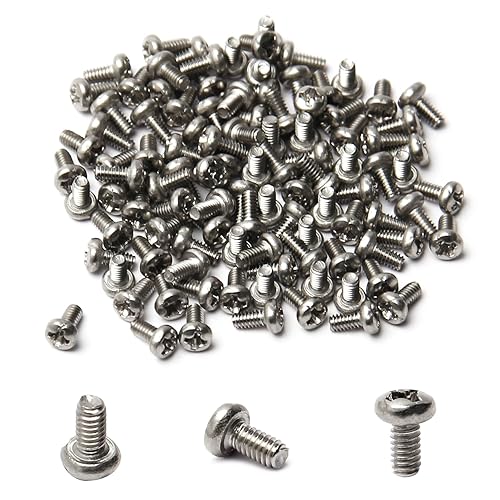 Miniatura 171 de MroMax 30 tornillos de máquina Phillips de cabeza plana M2 x 0.197 in, acero inoxidable 304 18-8, rosca completa, tornillos de cabeza cruzada gris