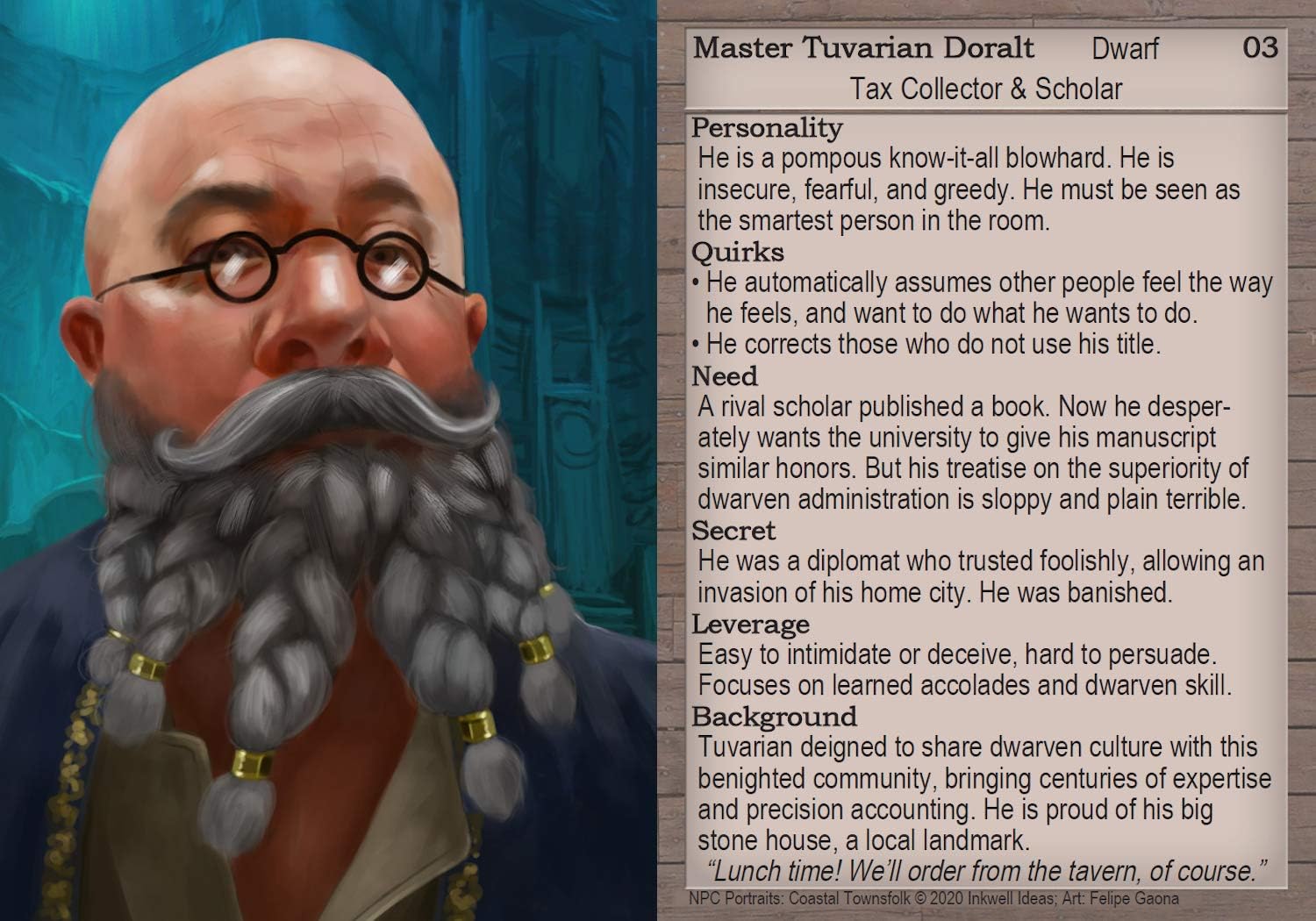 NPC Portraits Deck Coastal Townsfolk