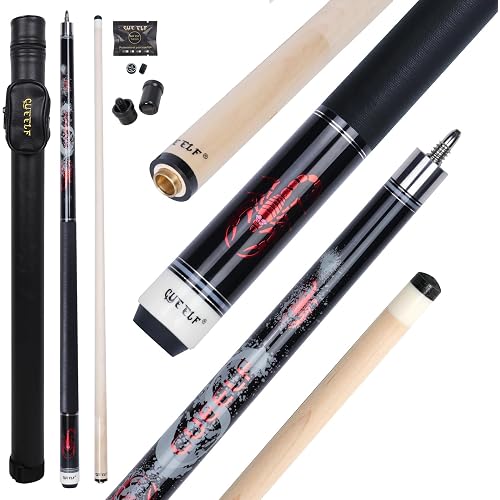 CUEELF Pool Cue Stick for Adults Professional Low Deflection Shaft Billiard Stick 12.5mm Tip Canadian Maple Pool Cue Stick with Titanium Alloy Joint