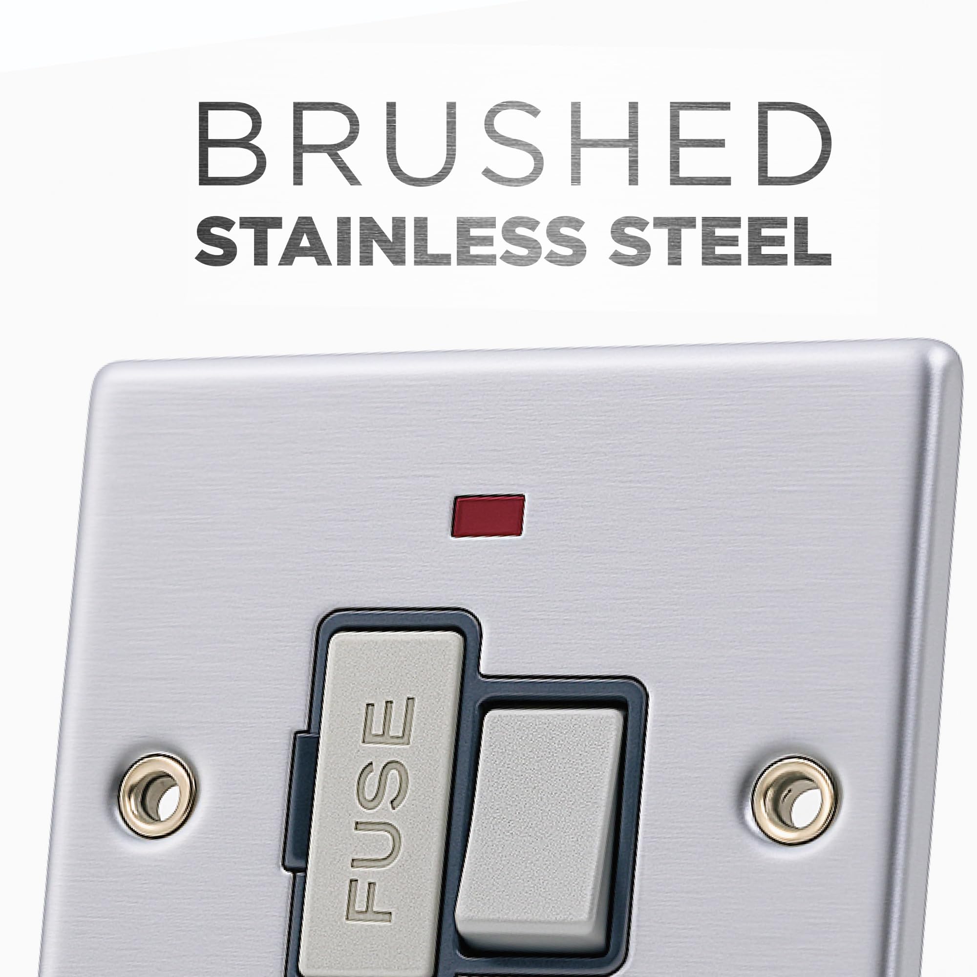 Status Fused Spur Switch, 13 Amp, Single Stainless Steel Connection Unit, 1 Gang, Switched, Pack of 1 (SSS13AFSS4) - Image 3